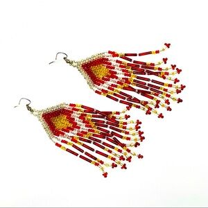 Southwestern Beaded Fringe Earrings